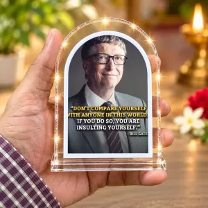 Bill Gates L Shape Acrylic Showpiece 3 X 3.5 Inch For Home, Office And Car (F176674)