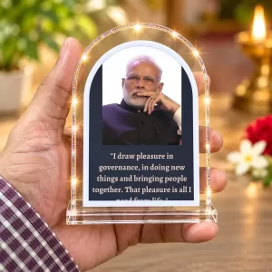 Narendra Modi L Shape Acrylic Showpiece 3 X 3.5 Inch For Home, Office And Car (F176675) Narendra Modi L Shape Acrylic Showpiece 3 X 3.5 Inch For Home, Office And Car (F176675)
