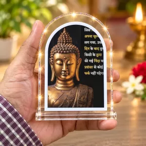 Buddha L Shape Acrylic Showpiece 3 X 3.5 Inch For Home, Office And Car (F176680)