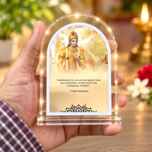 Lord Krishna L Shape Acrylic Showpiece 3 X 3.5 Inch For Home, Office And Car (F176682) Lord Krishna L Shape Acrylic Showpiece 3 X 3.5 Inch For Home, Office And Car (F176682)