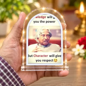 A. P. J. Abdul Kalam L Shape Acrylic Showpiece 3 X 3.5 Inch For Home, Office And Car (F176692)