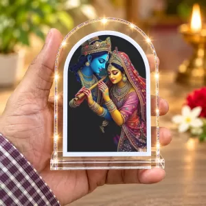 Radha Krishna L Shape Acrylic Showpiece 3 X 3.5 Inch For Home, Office And Car (F176701)