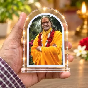 Jagad Guru Kripau Maharaj L Shape Acrylic Showpiece 3 X 3.5 Inch For Home, Office And Car (F176702)