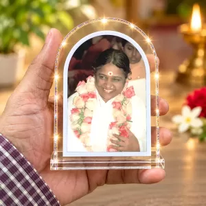 Mata Amritanandamayi L Shape Acrylic Showpiece 3 X 3.5 Inch For Home, Office And Car (F176703) Mata Amritanandamayi L Shape Acrylic Showpiece 3 X 3.5 Inch For Home, Office And Car (F176703)