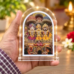 Jagannath Balaram And Subhadra L Shape Acrylic Showpiece 3 X 3.5 Inch For Home, Office And Car (F176709) Jagannath Balaram And Subhadra L Shape Acrylic Showpiece 3 X 3.5 Inch For Home, Office And Car (F176709)