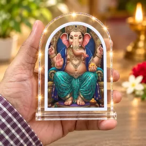 Lord Ganesha L Shape Acrylic Showpiece 3 X 3.5 Inch For Home, Office And Car (F176716) Lord Ganesha L Shape Acrylic Showpiece 3 X 3.5 Inch For Home, Office And Car (F176716)