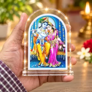 Radha Krishna L Shape Acrylic Showpiece 3 X 3.5 Inch For Home, Office And Car (F176723) Radha Krishna L Shape Acrylic Showpiece 3 X 3.5 Inch For Home, Office And Car (F176723)