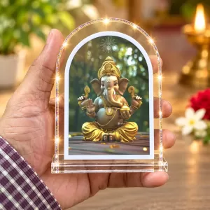 Lord Ganesha L Shape Acrylic Showpiece 3 X 3.5 Inch For Home, Office And Car (F176734) Lord Ganesha L Shape Acrylic Showpiece 3 X 3.5 Inch For Home, Office And Car (F176734)