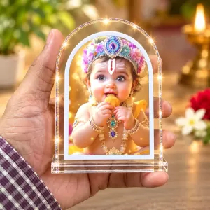 Baby Krishna L Shape Acrylic Showpiece 3 X 3.5 Inch For Home, Office And Car (F176735) Baby Krishna L Shape Acrylic Showpiece 3 X 3.5 Inch For Home, Office And Car (F176735)