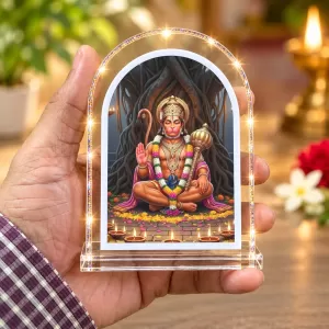Hanuman L Shape Acrylic Showpiece 3 X 3.5 Inch For Home, Office And Car (F176745)