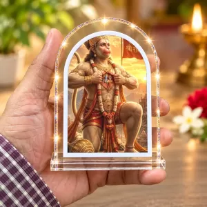 Hanuman L Shape Acrylic Showpiece 3 X 3.5 Inch For Home, Office And Car (F176749)