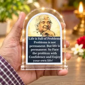 APJ Abdul Kalam L Shape Acrylic Showpiece 3 X 3.5 Inch For Home, Office And Car (F176750)
