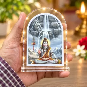 Lord Shiva L Shape Acrylic Showpiece 3 X 3.5 Inch For Home, Office And Car (F176765)
