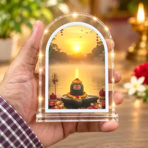 Shivling L Shape Acrylic Showpiece 3 X 3.5 Inch For Home, Office And Car (F176766)
