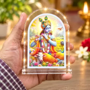 Lord Krishna L Shape Acrylic Showpiece 3 X 3.5 Inch For Home, Office And Car (F176771) Lord Krishna L Shape Acrylic Showpiece 3 X 3.5 Inch For Home, Office And Car (F176771)