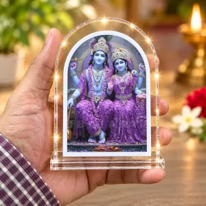 Radha Krishna L Shape Acrylic Showpiece 3 X 3.5 Inch For Home, Office And Car (F176785)