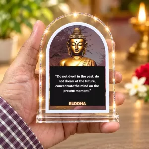 Buddha L Shape Acrylic Showpiece 3 X 3.5 Inch For Home, Office And Car (F176786)