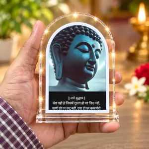 Buddha L Shape Acrylic Showpiece 3 X 3.5 Inch For Home, Office And Car (F176790)
