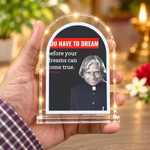 A. P. J. Abdul Kalam L Shape Acrylic Showpiece 3 X 3.5 Inch For Home, Office And Car (F176792)