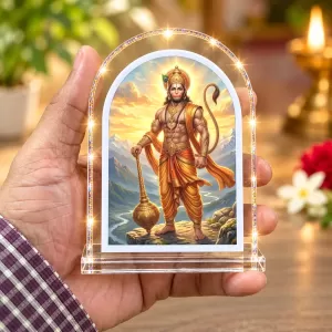 Hanuman L Shape Acrylic Showpiece 3 X 3.5 Inch For Home, Office And Car (F176818)