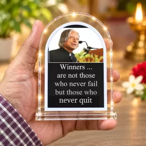 A. P. J. Abdul Kalam L Shape Acrylic Showpiece 3 X 3.5 Inch For Home, Office And Car (F176825)