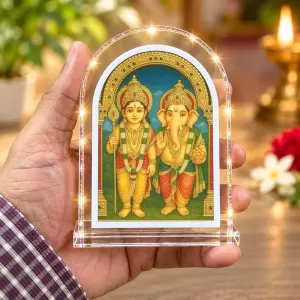 Lord Ganesh L Shape Acrylic Showpiece 3 X 3.5 Inch For Home, Office And Car (F176828) Lord Ganesh L Shape Acrylic Showpiece 3 X 3.5 Inch For Home, Office And Car (F176828)