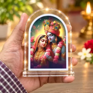 Radha Krishna L Shape Acrylic Showpiece 3 X 3.5 Inch For Home, Office And Car (F176831)
