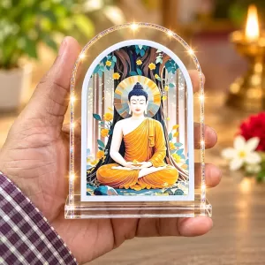Buddha L Shape Acrylic Showpiece 3 X 3.5 Inch For Home, Office And Car (F176834)