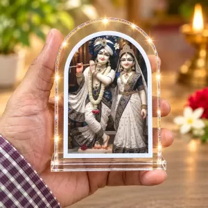 Radha Krishna L Shape Acrylic Showpiece 3 X 3.5 Inch For Home, Office And Car (F176838)