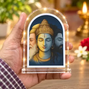 Brammha Vishnu Maheshwar L Shape Acrylic Showpiece 3 X 3.5 Inch For Home, Office And Car (F176853) Brammha Vishnu Maheshwar L Shape Acrylic Showpiece 3 X 3.5 Inch For Home, Office And Car (F176853)