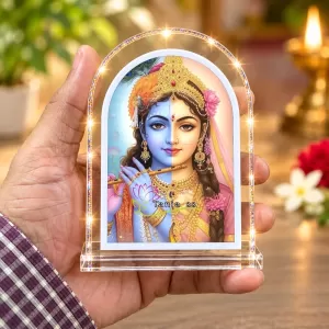 Radha Krishna L Shape Acrylic Showpiece 3 X 3.5 Inch For Home, Office And Car (F176855)