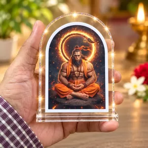 Hanuman L Shape Acrylic Showpiece 3 X 3.5 Inch For Home, Office And Car (F176856)