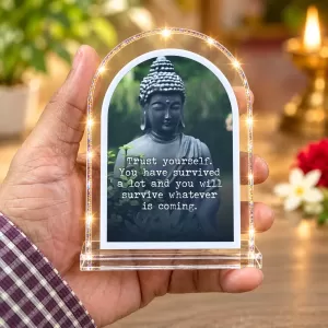 Buddha L Shape Acrylic Showpiece 3 X 3.5 Inch For Home, Office And Car (F176859)