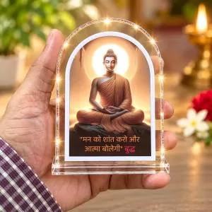 Buddha L Shape Acrylic Showpiece 3 X 3.5 Inch For Home, Office And Car (F176865)