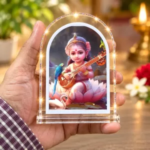Goddess Saraswati L Shape Acrylic Showpiece 3 X 3.5 Inch For Home, Office And Car (F176868) Goddess Saraswati L Shape Acrylic Showpiece 3 X 3.5 Inch For Home, Office And Car (F176868)