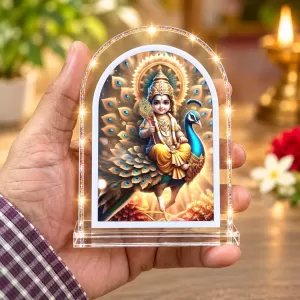 Lord Murugan L Shape Acrylic Showpiece 3 X 3.5 Inch For Home, Office And Car (F176873) Lord Murugan L Shape Acrylic Showpiece 3 X 3.5 Inch For Home, Office And Car (F176873)