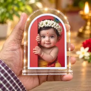 Baby Krishna L Shape Acrylic Showpiece 3 X 3.5 Inch For Home, Office And Car (F176874) Baby Krishna L Shape Acrylic Showpiece 3 X 3.5 Inch For Home, Office And Car (F176874)
