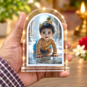 Baby Krishna L Shape Acrylic Showpiece 3 X 3.5 Inch For Home, Office And Car (F176880) Baby Krishna L Shape Acrylic Showpiece 3 X 3.5 Inch For Home, Office And Car (F176880)