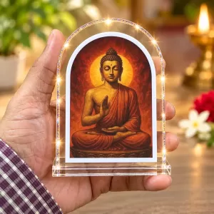 Buddha L Shape Acrylic Showpiece 3 X 3.5 Inch For Home, Office And Car (F176884)
