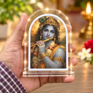 Lord Krishna L Shape Acrylic Showpiece 3 X 3.5 Inch For Home, Office And Car (F176886) Lord Krishna L Shape Acrylic Showpiece 3 X 3.5 Inch For Home, Office And Car (F176886)