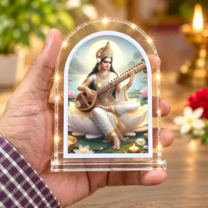 Goddess Saraswati L Shape Acrylic Showpiece 3 X 3.5 Inch For Home, Office And Car (F176887) Goddess Saraswati L Shape Acrylic Showpiece 3 X 3.5 Inch For Home, Office And Car (F176887)