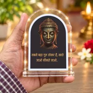 Buddha L Shape Acrylic Showpiece 3 X 3.5 Inch For Home, Office And Car (F176888)