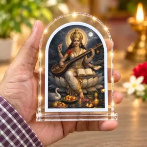 Goddess Saraswati L Shape Acrylic Showpiece 3 X 3.5 Inch For Home, Office And Car (F176889) Goddess Saraswati L Shape Acrylic Showpiece 3 X 3.5 Inch For Home, Office And Car (F176889)