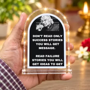 A. P. J. Abdul Kalam L Shape Acrylic Showpiece 3 X 3.5 Inch For Home, Office And Car (F176892)