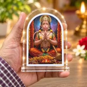 Hanuman L Shape Acrylic Showpiece 3 X 3.5 Inch For Home, Office And Car (F176906)