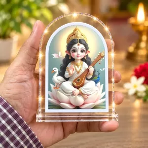 Goddess Saraswati L Shape Acrylic Showpiece 3 X 3.5 Inch For Home, Office And Car (F176907) Goddess Saraswati L Shape Acrylic Showpiece 3 X 3.5 Inch For Home, Office And Car (F176907)