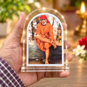 Sai Baba L Shape Acrylic Showpiece 3 X 3.5 Inch For Home, Office And Car (F176910)