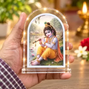 Lord Krishna L Shape Acrylic Showpiece 3 X 3.5 Inch For Home, Office And Car (F176911) Lord Krishna L Shape Acrylic Showpiece 3 X 3.5 Inch For Home, Office And Car (F176911)