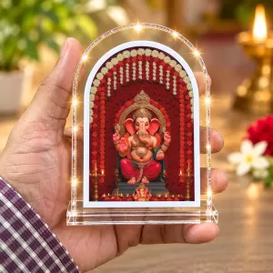 Lord Ganesha L Shape Acrylic Showpiece 3 X 3.5 Inch For Home, Office And Car (F176928) Lord Ganesha L Shape Acrylic Showpiece 3 X 3.5 Inch For Home, Office And Car (F176928)