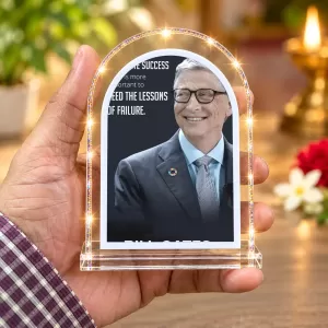 Bill Gates L Shape Acrylic Showpiece 3 X 3.5 Inch For Home, Office And Car (F176929)